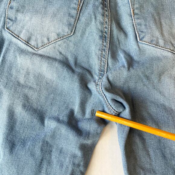 Max Jean Los Angeles Women Skinny Jeans size 0 Blue Ripped Mid Rise - Picture 13 of 13